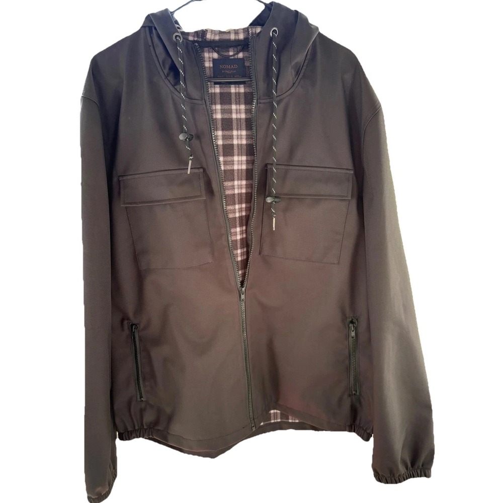 NOMAD by CRAFTFLOW Black Plaid Lined Hooded Jacket Style E THEO MN XL - Picture 2 of 14